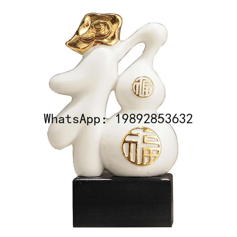 New chinoiserie fu gourd ornament living room creative office light luxury decoration