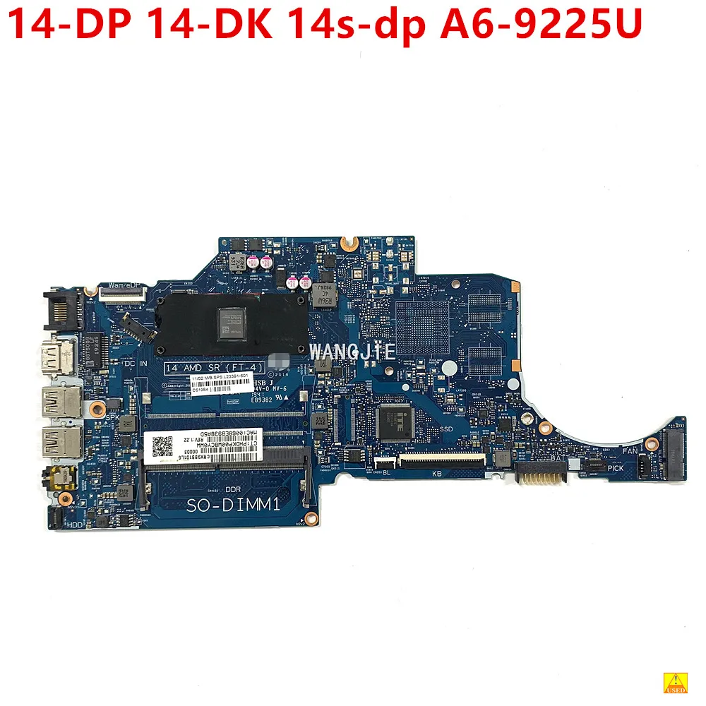 For HP 14-DP 14-DK 14s-dp 14-DK0061NR Laptop Motherboard A6-9225U CPU L23391-601 L23391-001 6050A2983401 Mainboard