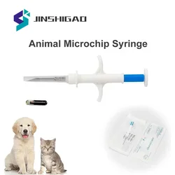 10pcs 134.2KHz Pet Glass Tag Animal Injectable Microchip Syringe FDX B ISO11784 11785 ICAR Animal Syringe for Cat Dog