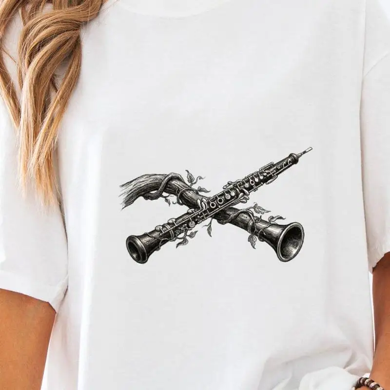 Vintage Oboe Clarinet Botanical Woodwind T-Shirt