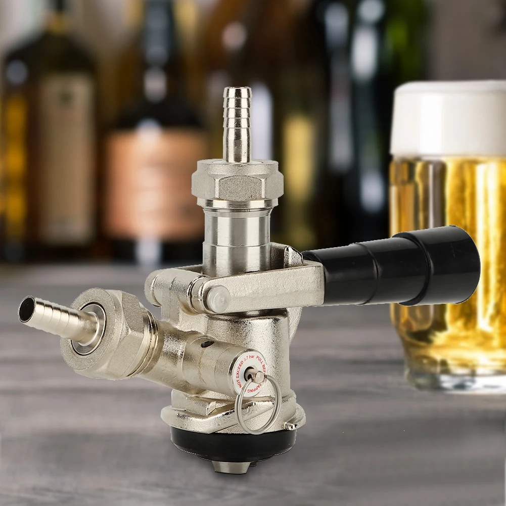 Beer Keg Coupler D Type System Beer Brewing with Safety Pressure Relief Valve Beer Dispenser for US Domestic