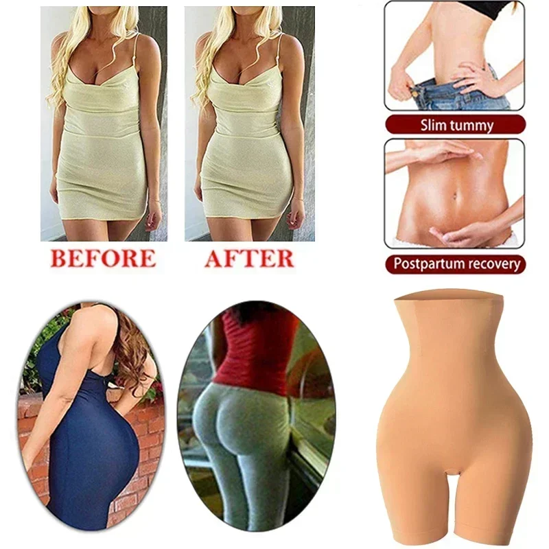 Women's High Waist Body Shaper Butt Lifter Shapewear Trainer Panties Seamless Thigh Slimmers Cincher