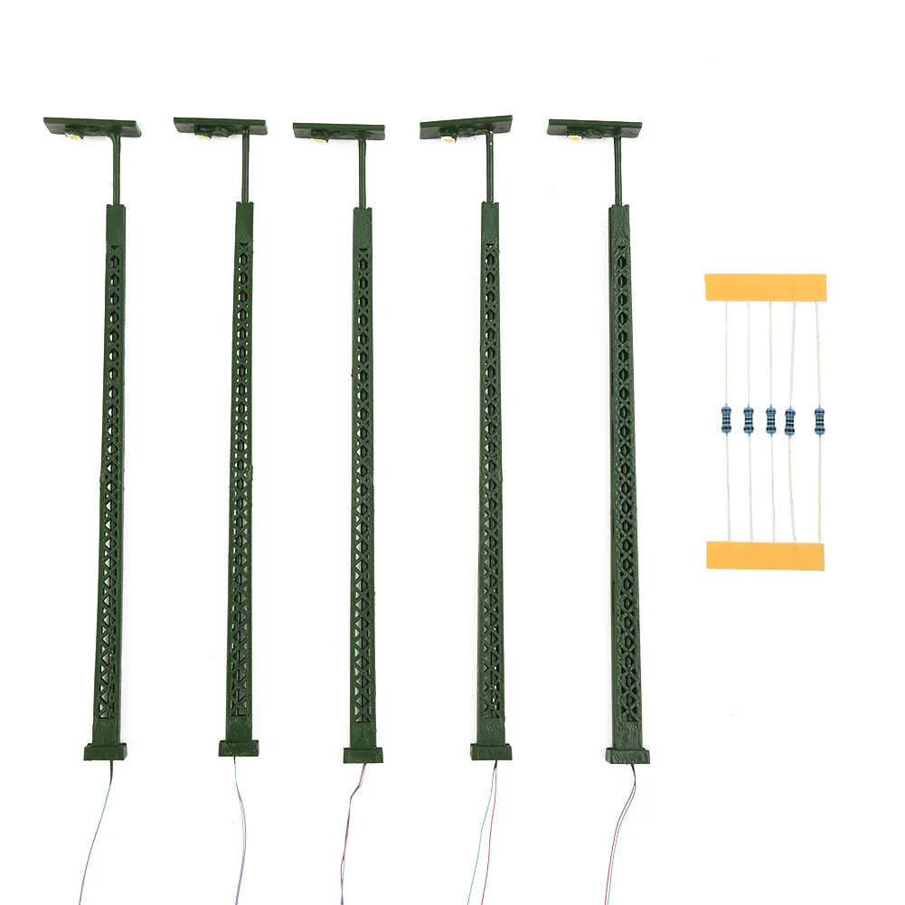 5 個鉄道模型ライト格子マストライト H0 ゲージライトレイアウト LED ランプ DIY アクセサリー建築モデルサンドテーブル装飾