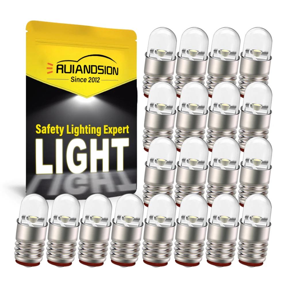 

Ruiandsion Wholesale 50PCS E5 E5.5 5mm Mini Screw Thread Bulb Sand Table Street Light Bulb Model Car Lamps F5 6000K 4300K