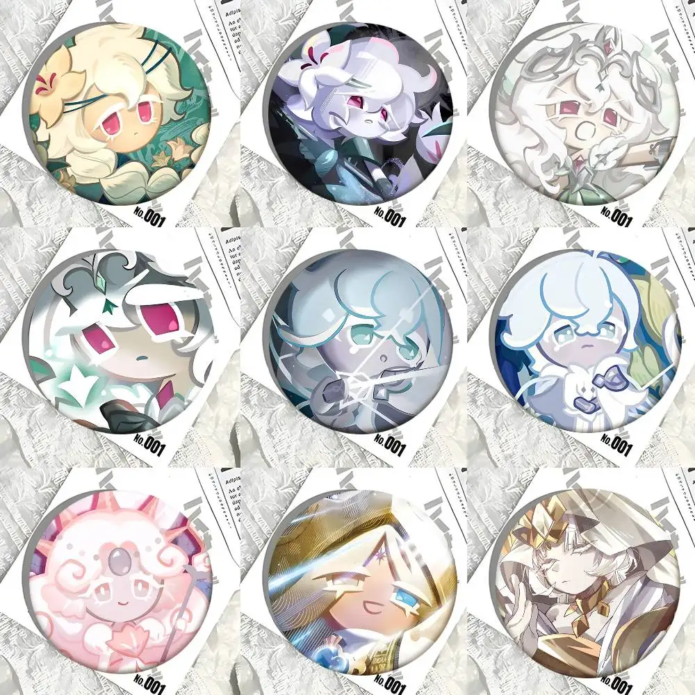 Anime Weißes C-Cookie Run Kingdom Rundes Abzeichen Kreative Brosche Kleidung Rucksack Accessoires Anstecknadel