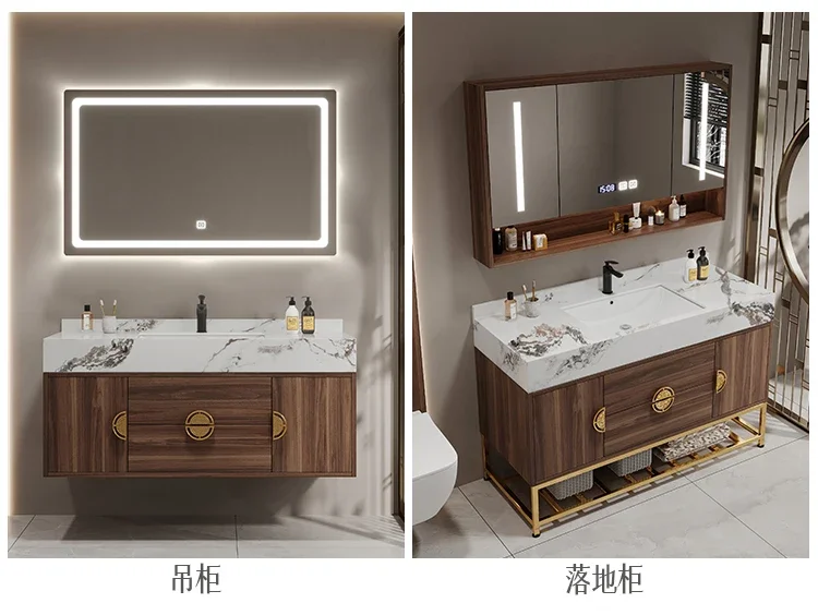 Новый китайский шкаф для ванной комнаты из каменной плиты от пола до потолка, шкаф для умывания рук, интеллектуальный легкий роскошный умывальник