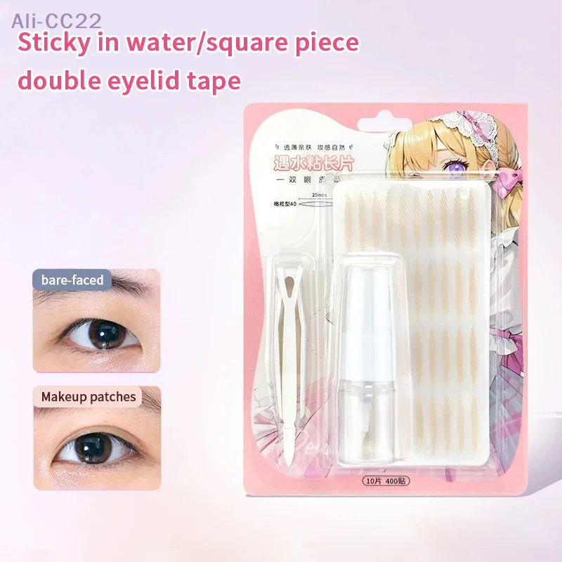 1 Set Invisible Eyelid Stickers With Y Fork,Clip,Bottle Lace Eye Lift Strips Double Eyelid Tape Adhesive Stickers Makeup Tools