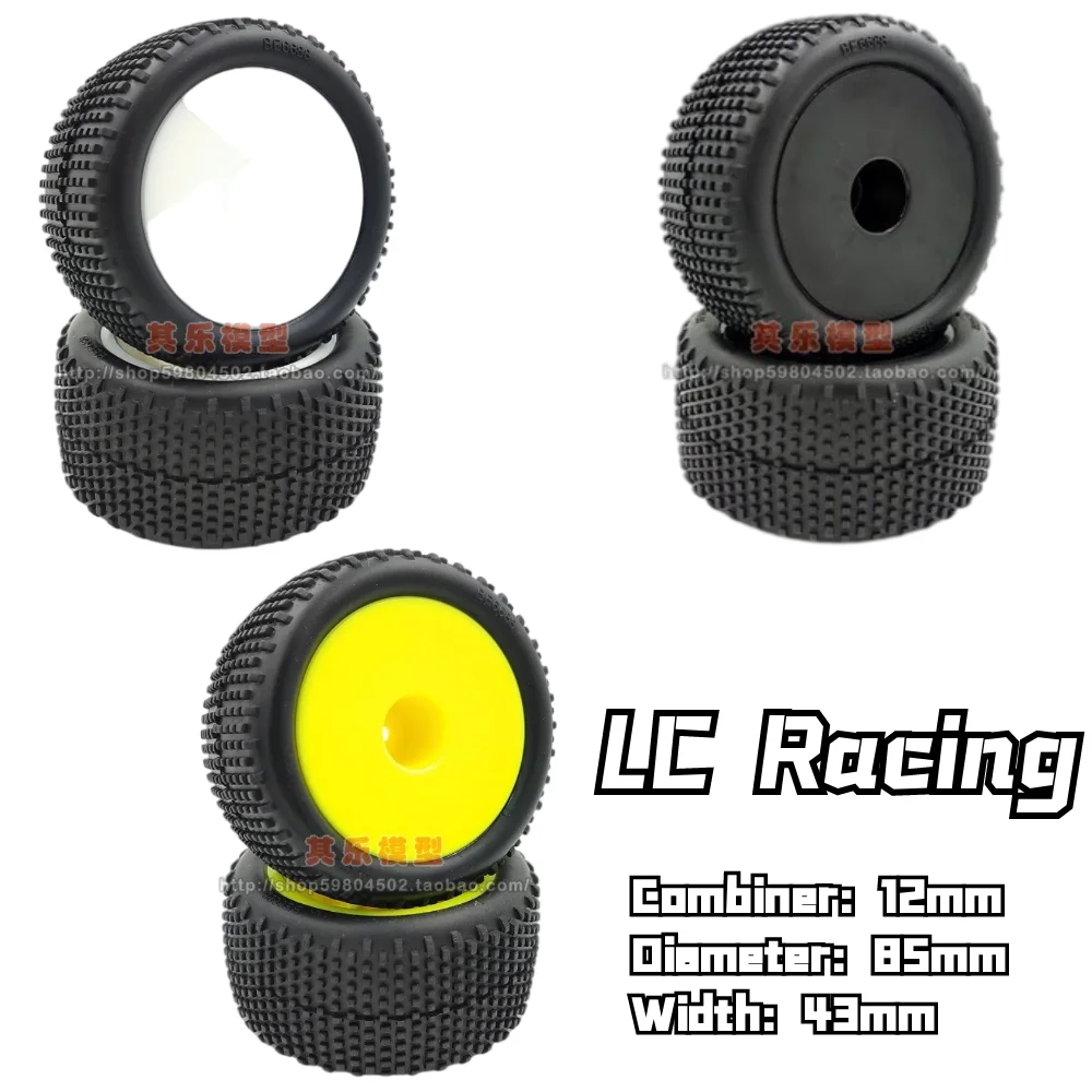 2pc/set Original LC RACING L6146 1/14 Tuggy Tire Wheel 12mm nut Combiner Already glued High grip medium soft tire