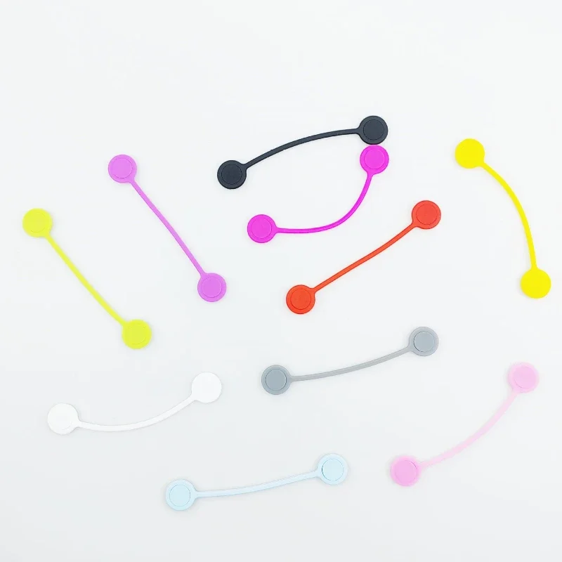 สายรัดซิลิโคนแม่เหล็กหลากสี 20 ชิ้น/10 ชิ้น - ที่เก็บสายไฟแบบใช้ซ้ำได้สำหรับ USB, หูฟัง และพวงกุญแจ - ของขวัญที่สมบูรณ์แบบ