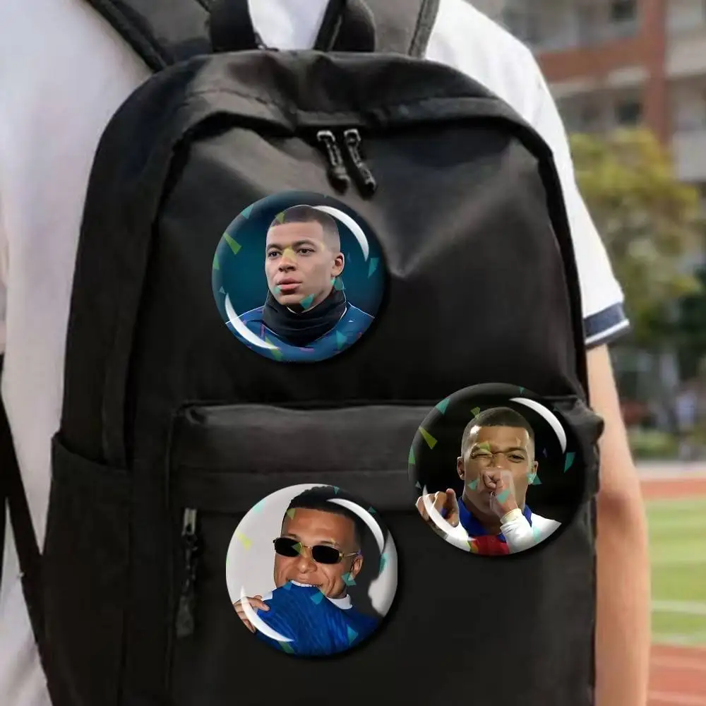Kyky K-Kylian NO-10 M-Mbappe Round Badge Pins Creative Pins Bag Decor Accessories Fan Collection Gifts for Friends