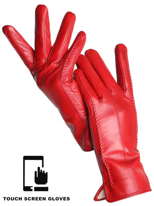 Women's sheepskin gloves winter warm plus velvet short thin touch screen driving color women's leather gloves good quality -2226 - Image 16