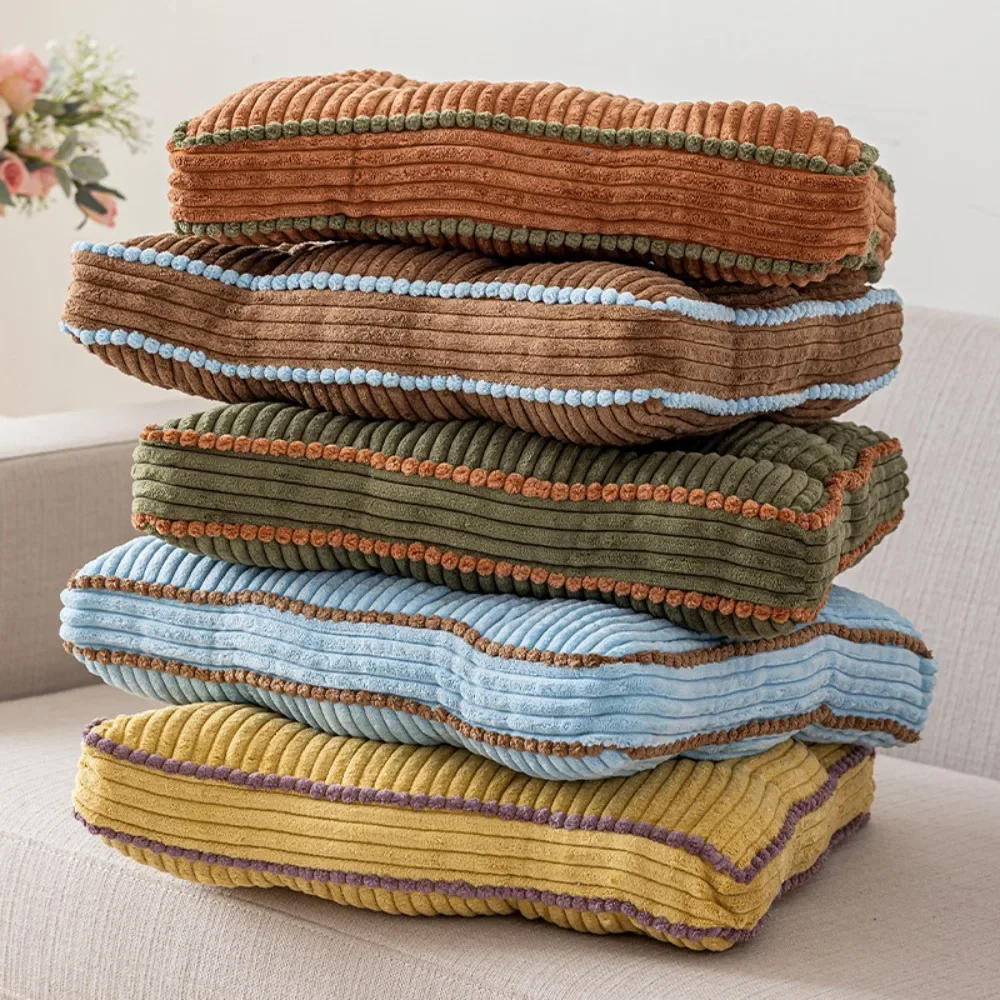 1PC Thickened corduroy Square Seat Cushion for Dining Patio Home Office Indoor Outdoor Garden Sofa Buttock Cushion 40x40cm 방석