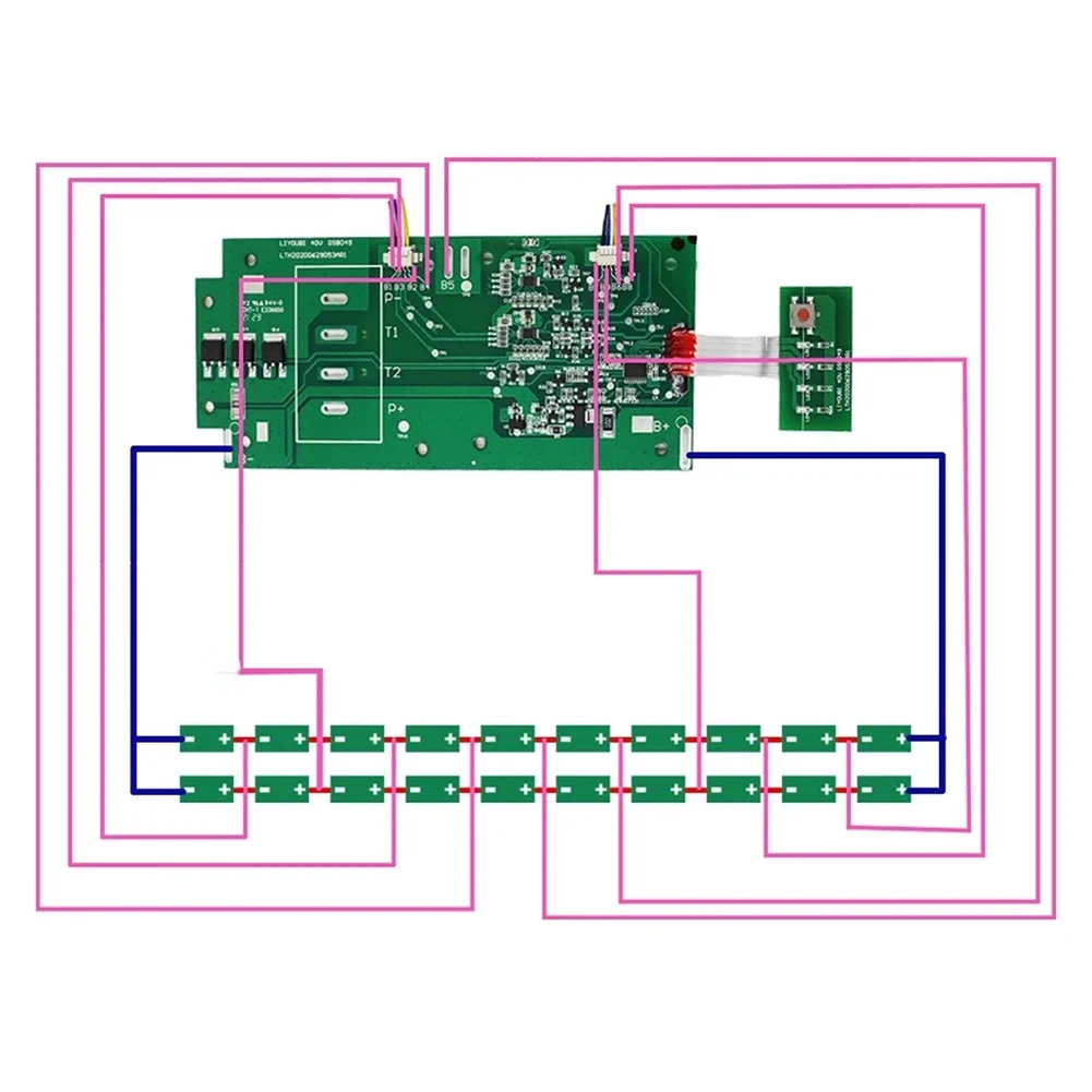 

Для комплекта корпуса литиевой батареи, защитная плата печатной платы, запасные части для ремонта литиевой батареи 40 В, простые в использовании