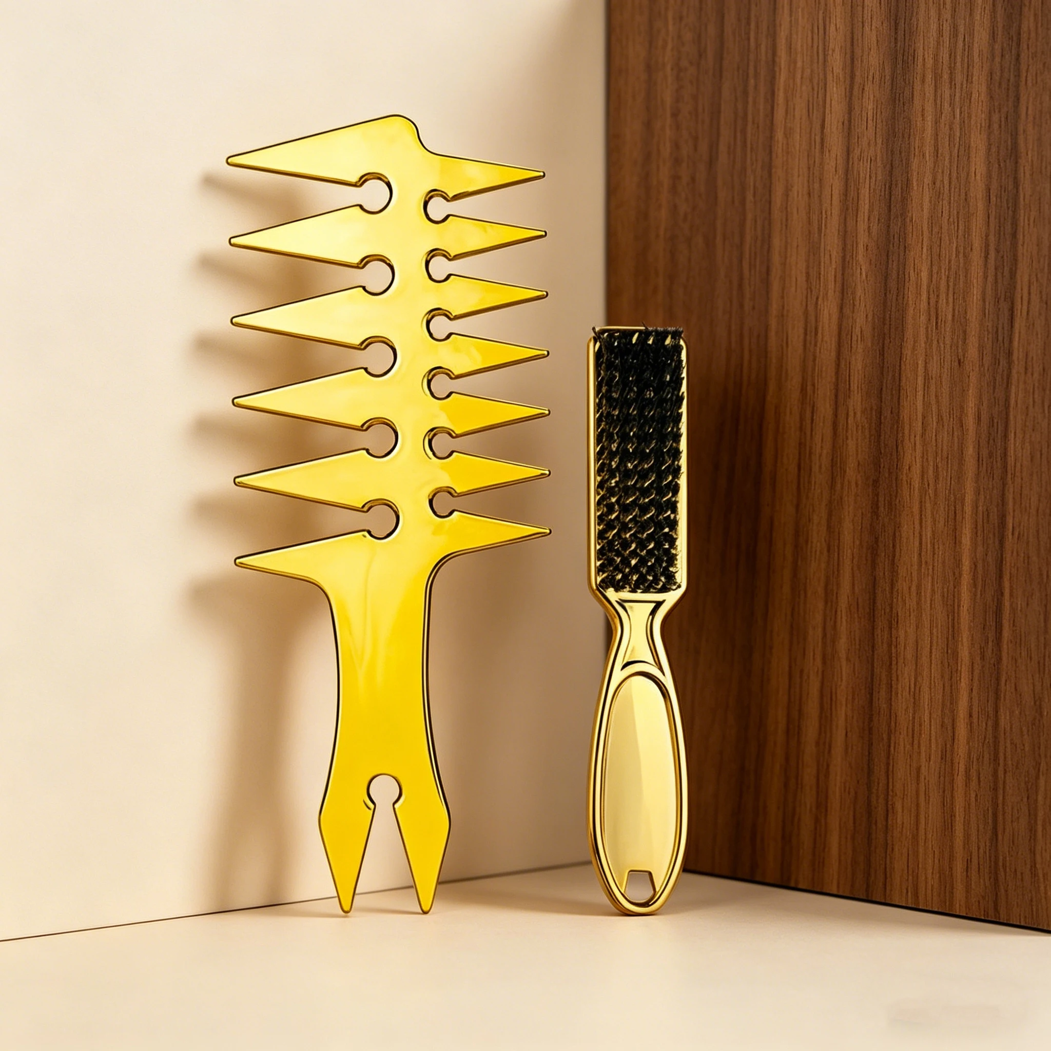 2-Piece Hair Styling Comb Set Jagged Wide Tooth Lift Comb Fine Tooth Barber Comb Edge Styling Brush Men Hair Grooming Tools