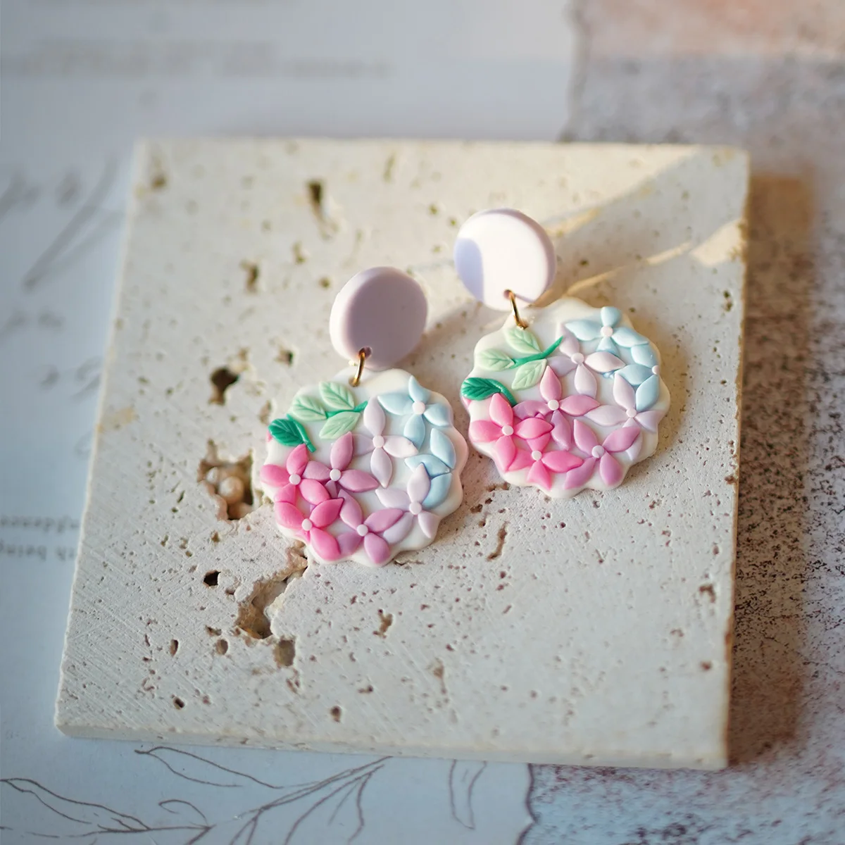 Floral Romantic Multi-Shaped Dangle Earrings Set Trendy Fashion Polymer Clay Women\'s Accessory for Beach Holiday Wear Gifts