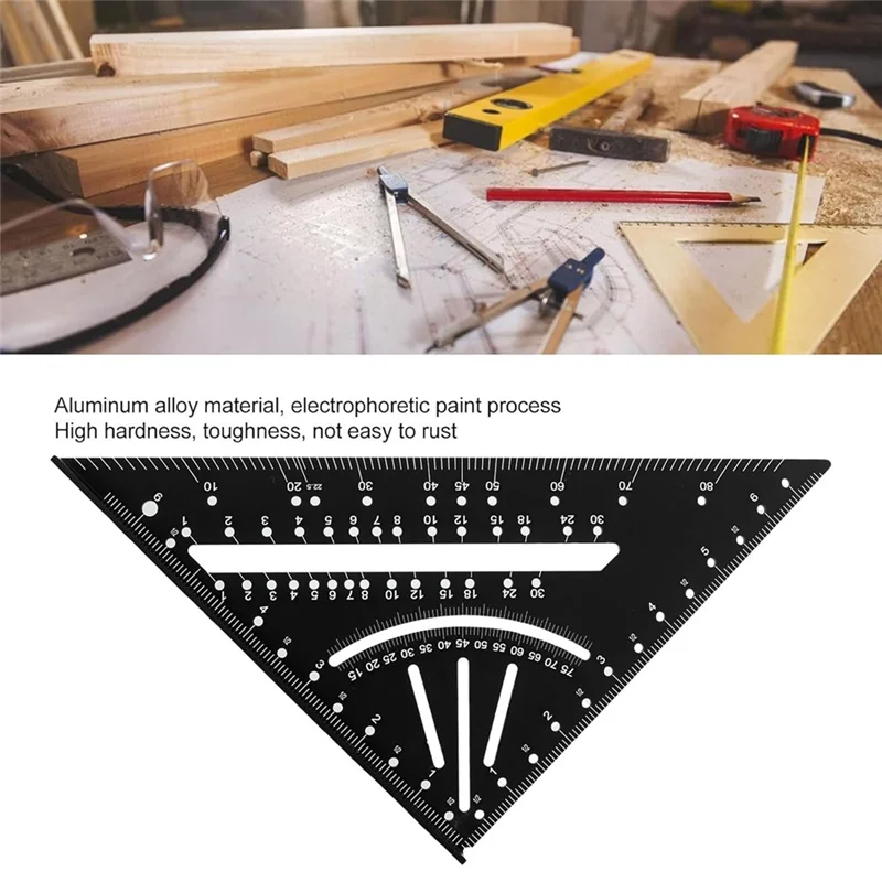 AB68 カーペンタースクエア、7インチ T スクエア多目的大工道具、正方形、分度器、定規、マーキングゲージ、ソーゲージ