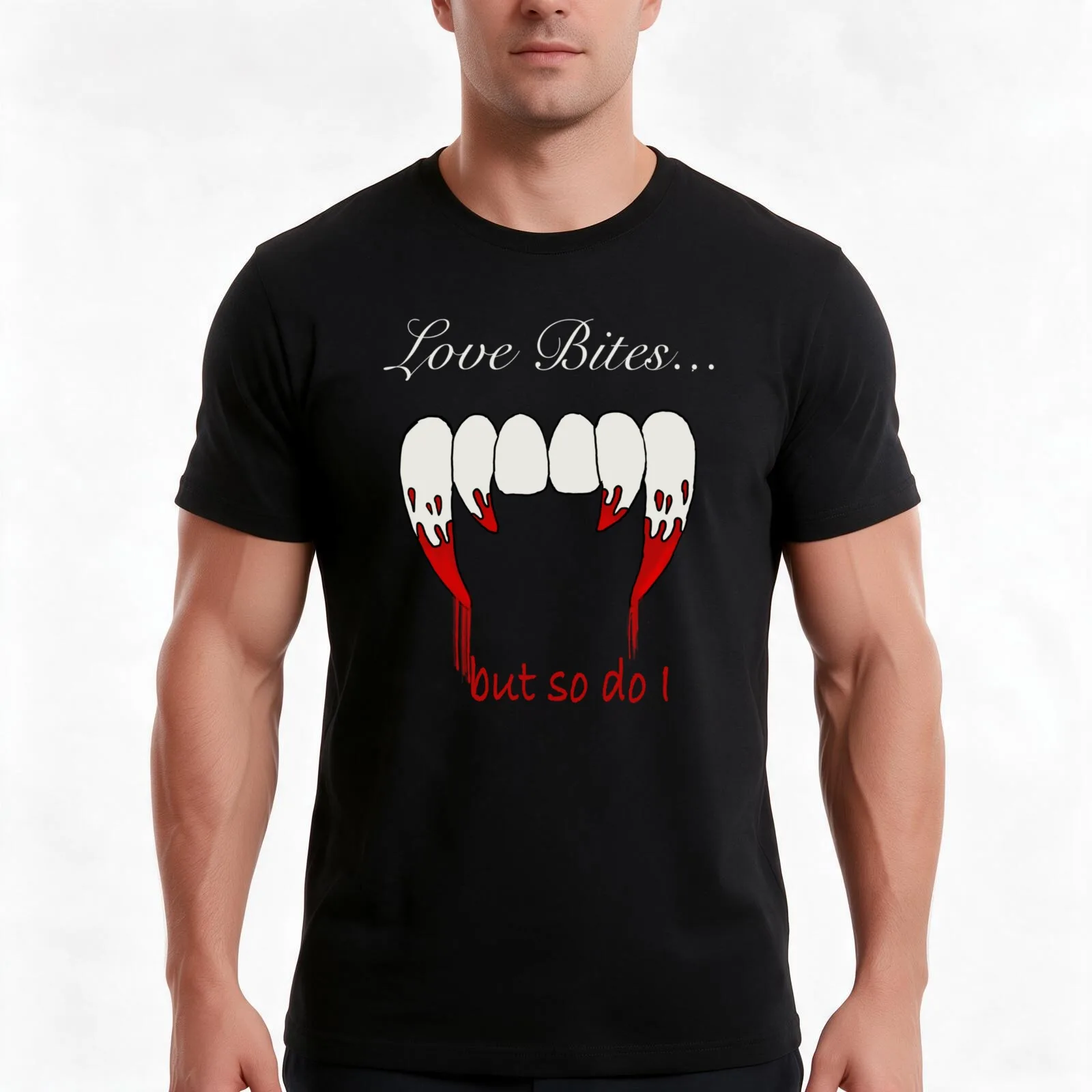 Love bites... but so do I T-Shirt, Summer Casual Cotton Tee, Oversized Streetwear Tops, Vintage Graphic Print, Unisex Men Women