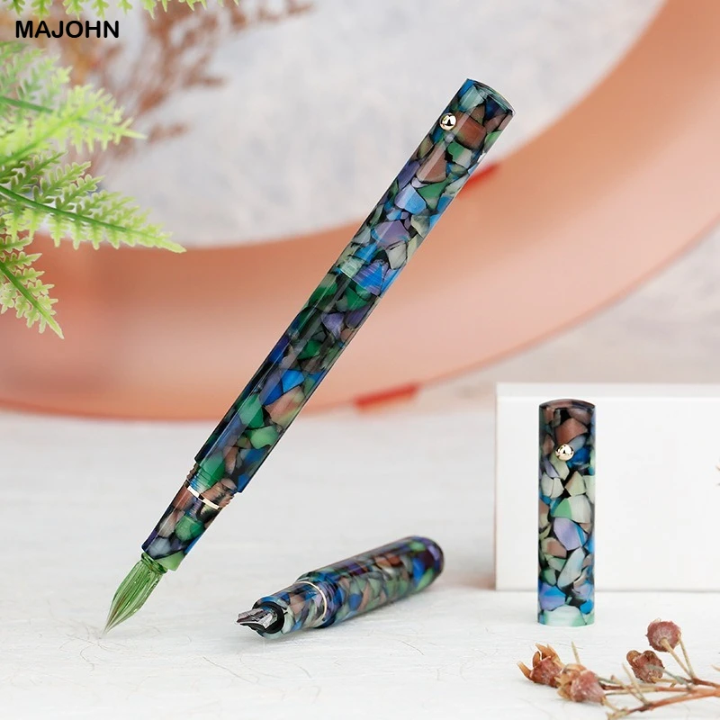 MAJOHN N8 Resin Glass Dip Pen Ink Pen Handmade Nib Writing Fountain Pens For Writing Business Stationery Office School Supplies