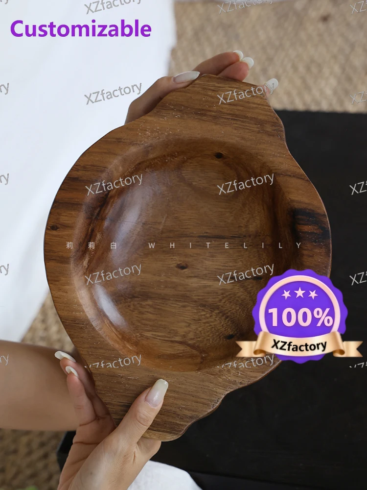 Factory Direct 2026 Top RatedWabi Sansan wind walnut fruit plate jewelry storage plate retro restaurant coffee table home tray o