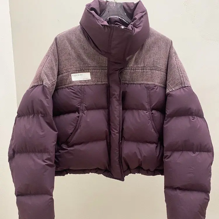 Winter New Women's Down Jacket Commuter Loose Cowboy Splicing Short Jacket