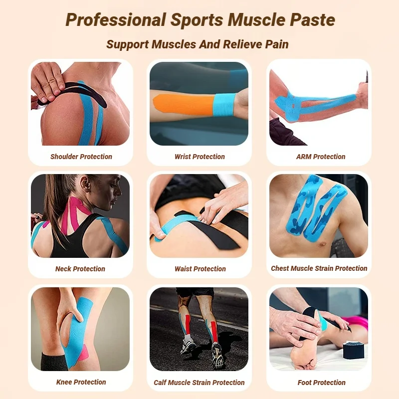 5CMX5M Athletic Elastoplast Sport Injury  Recovery Strapping Gym Waterproof Tennis Muscle Pain Relief Bandage SportsStickers image 3