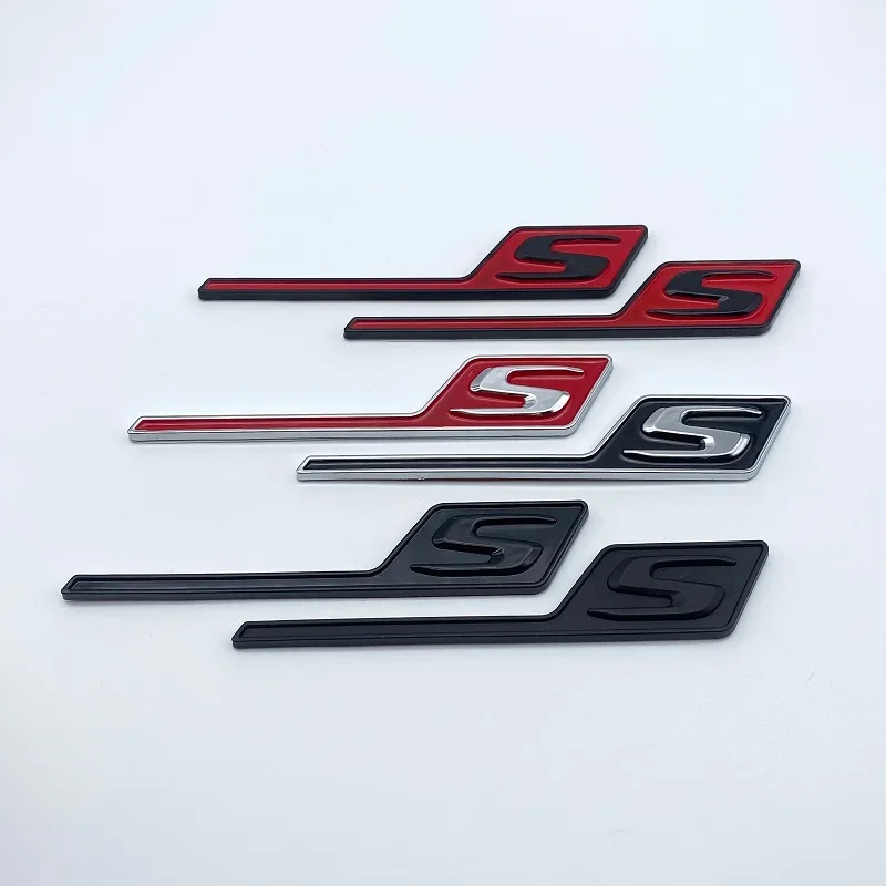 ABS S Badge Emblem Car Trunk Stickers For S E63S C63S GLC63S GLE63S GLS63S GTS GT43S GTR GT53 GT50 CLA45S Silver yellow black