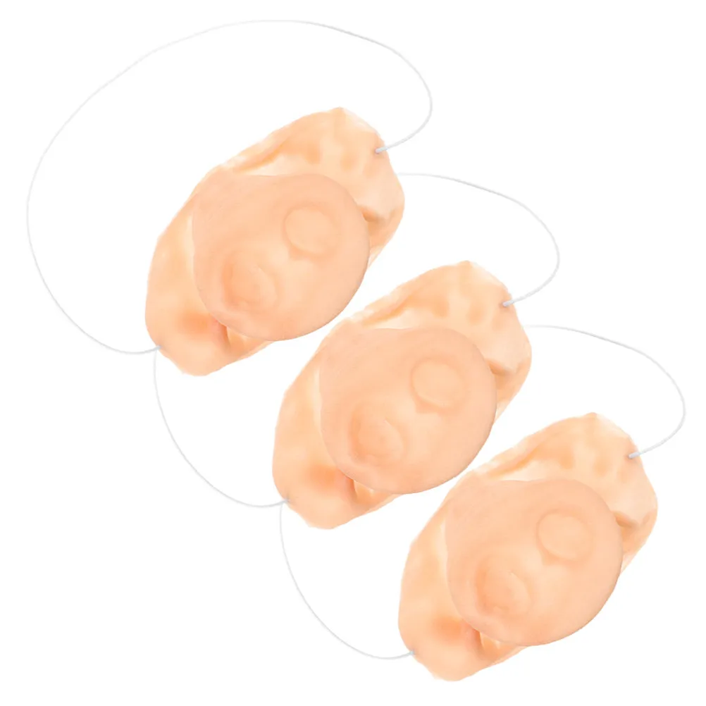 

3Pcs Pig Nose Latex Snout Costume Accessories Elastic Band Halloween Cosplay Party Fun Animal Nose Prop for Themed Dress Up