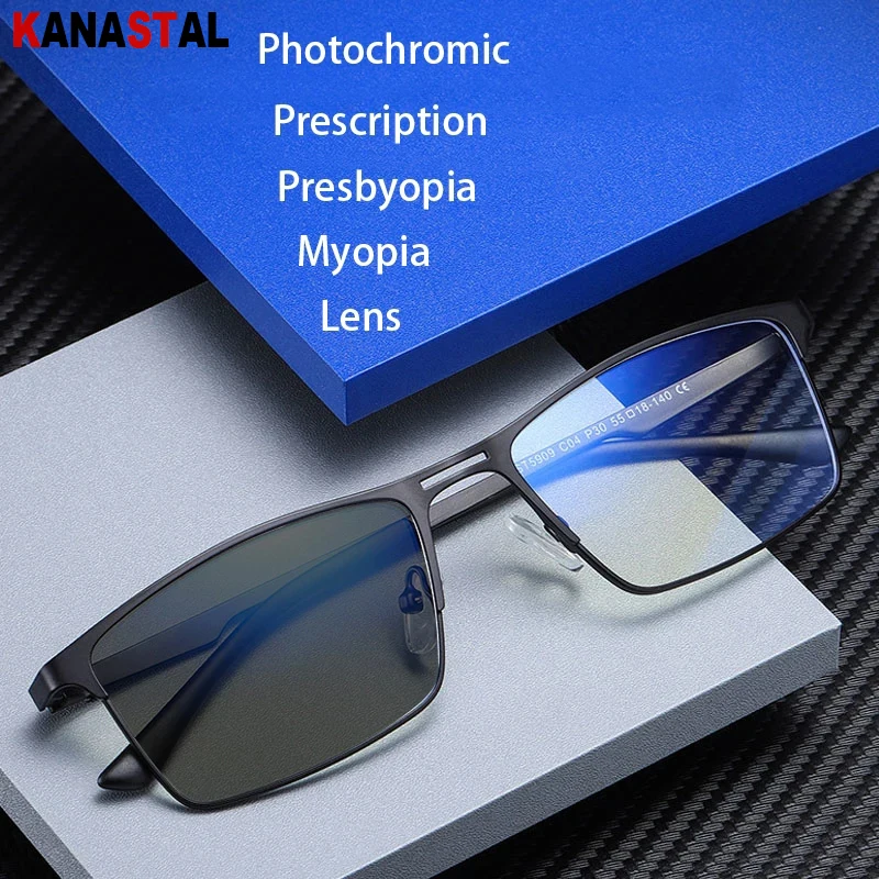 Men Photochromic Blue Light Blocking Glasses Prescription Optical Lenses Reading Eyewear Women Sunglasses Eyeglasses Frame