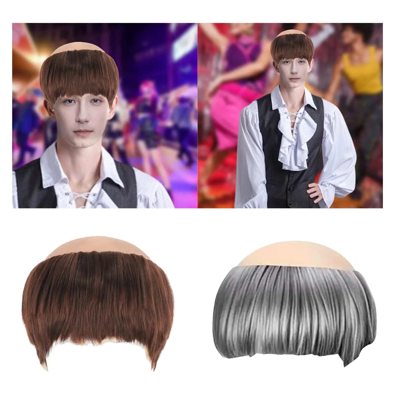 Halloween Bald Monk Wig Adult Cosplay for Masquerade Stage Performance Show