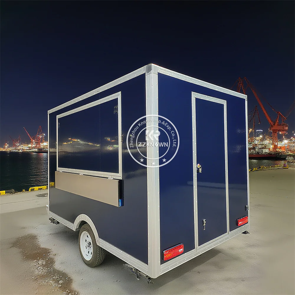 

Street Catering Trailer Mobile Food Truck Hot Dog BBQ Cart Coffee Kiosk Concession Fast Food Truck Trailer With Full Kitchen