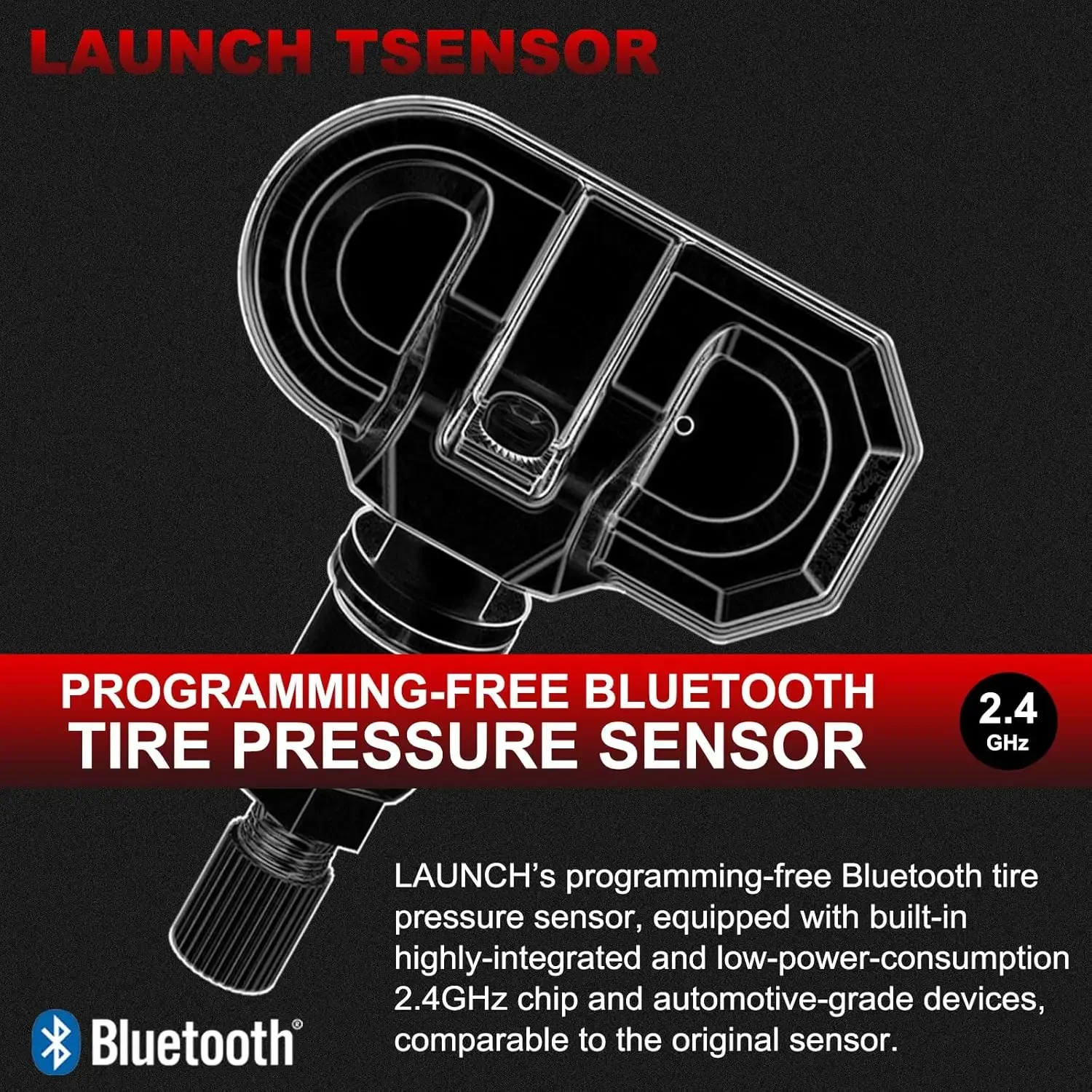 LAUNCH TSENSOR-B Bluetooth TPMS Sensor for Tesla 2020-2025 Model 3/Y/S/X, BLE 2.4GHz Wireless OE Replacement Sensor, No Program