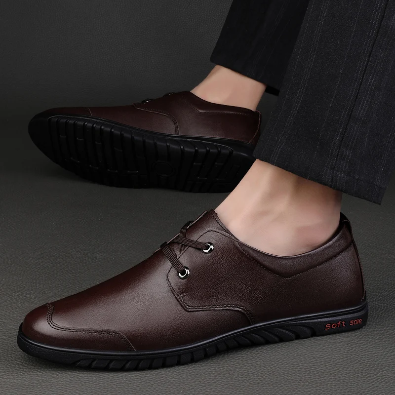 

Genuine Leather Soft Sole New Arrival Walking Shoes Ultra-light Men's Casual Oxford Man Driving Loafers Handmade Business Shoes