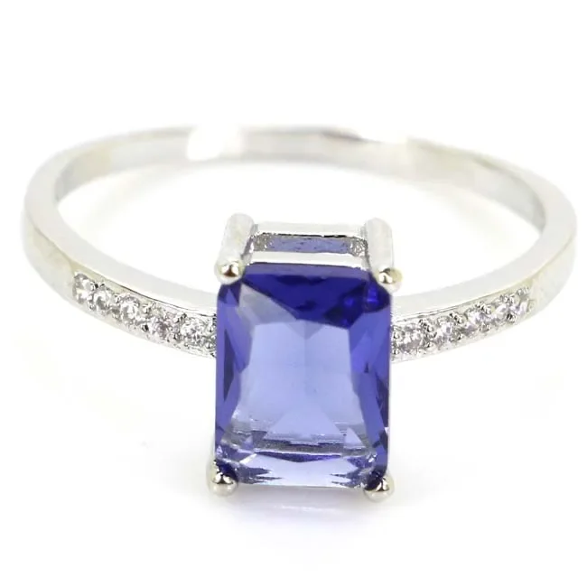 Buy 3 get 1 free 925 SOLID STERLING SILVER Customized Ringss Iolite Citrine London Blue Topaz Real Red Ruby Violet Tanzanite Man