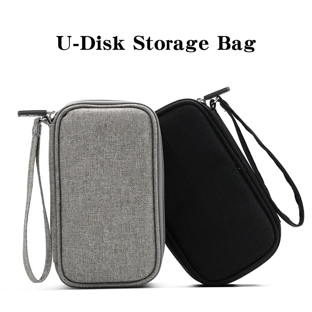 Oxford Carrying Bag for USB Flash Disk U Drive Cords Cables U Shield SD Card Organizer Bag