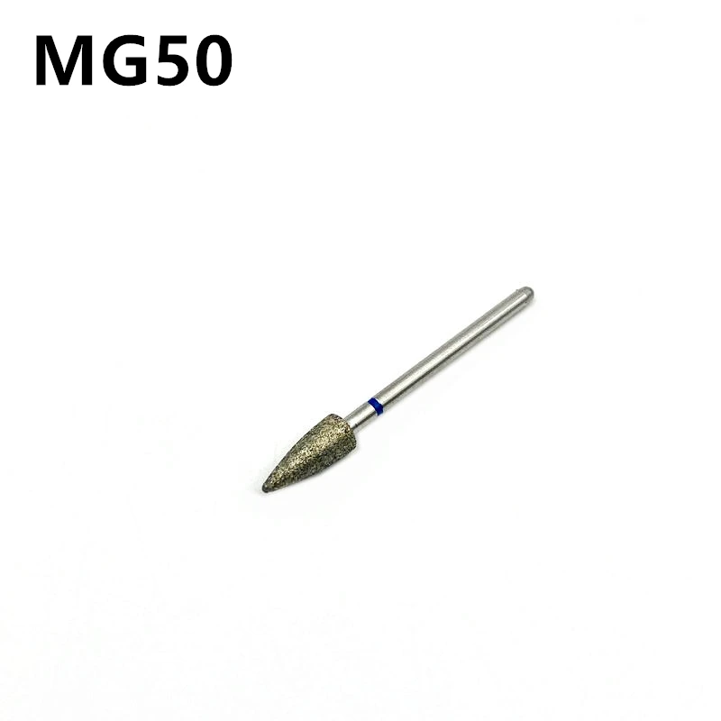 10pcs/set Dental Lab Part Electroplated Diamond Point Polisher Low Speed Handpiece HP Burs Nail Drill Bits MG50