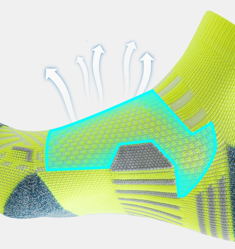 3 Paar Marathon-Socken für Herren und Damen, professionelle Sport-Knöchel-Laufsocken, verdickter, gepolsterter Schlauch, niedrig geschnitten, Fitness, kurze Socken aus Mesh – Detail 5