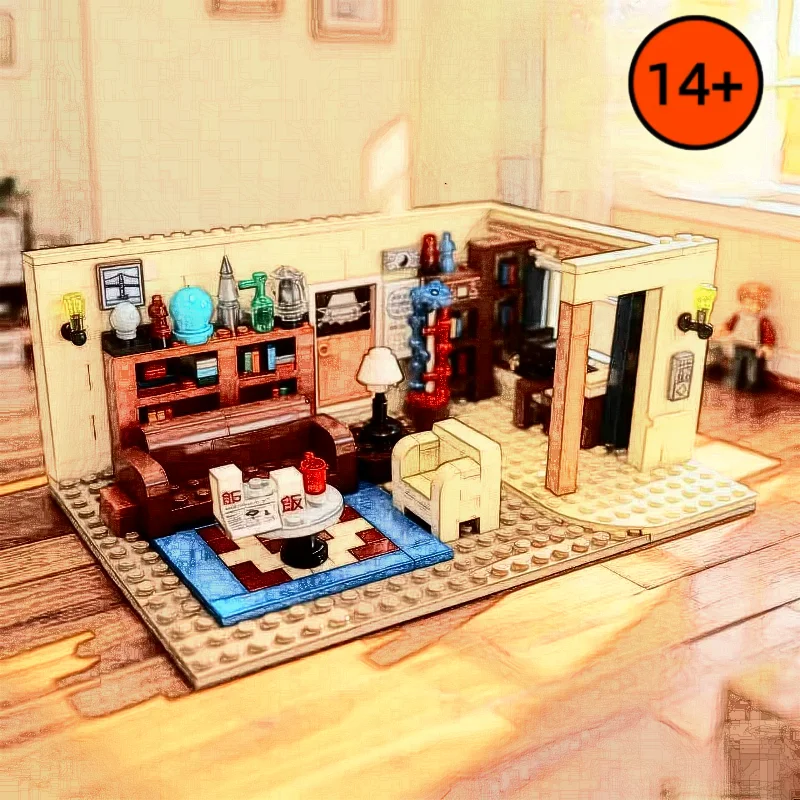 

В НАЛИЧИИ 484 шт., ТВ-драма, семейная комната, модель квартиры, строительный блок, кирпичи, орнамент, игрушка для детей и взрослых, подарки на Рождество и день рождения