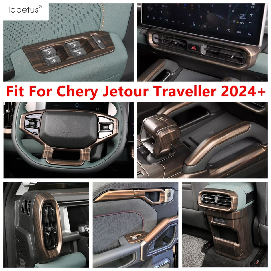 

ABS Door Armrest Strip / Steering Wheel Frame / Middle AC Air Outlet Cover Trim Accessories For Chery Jetour Traveller 2024 2025