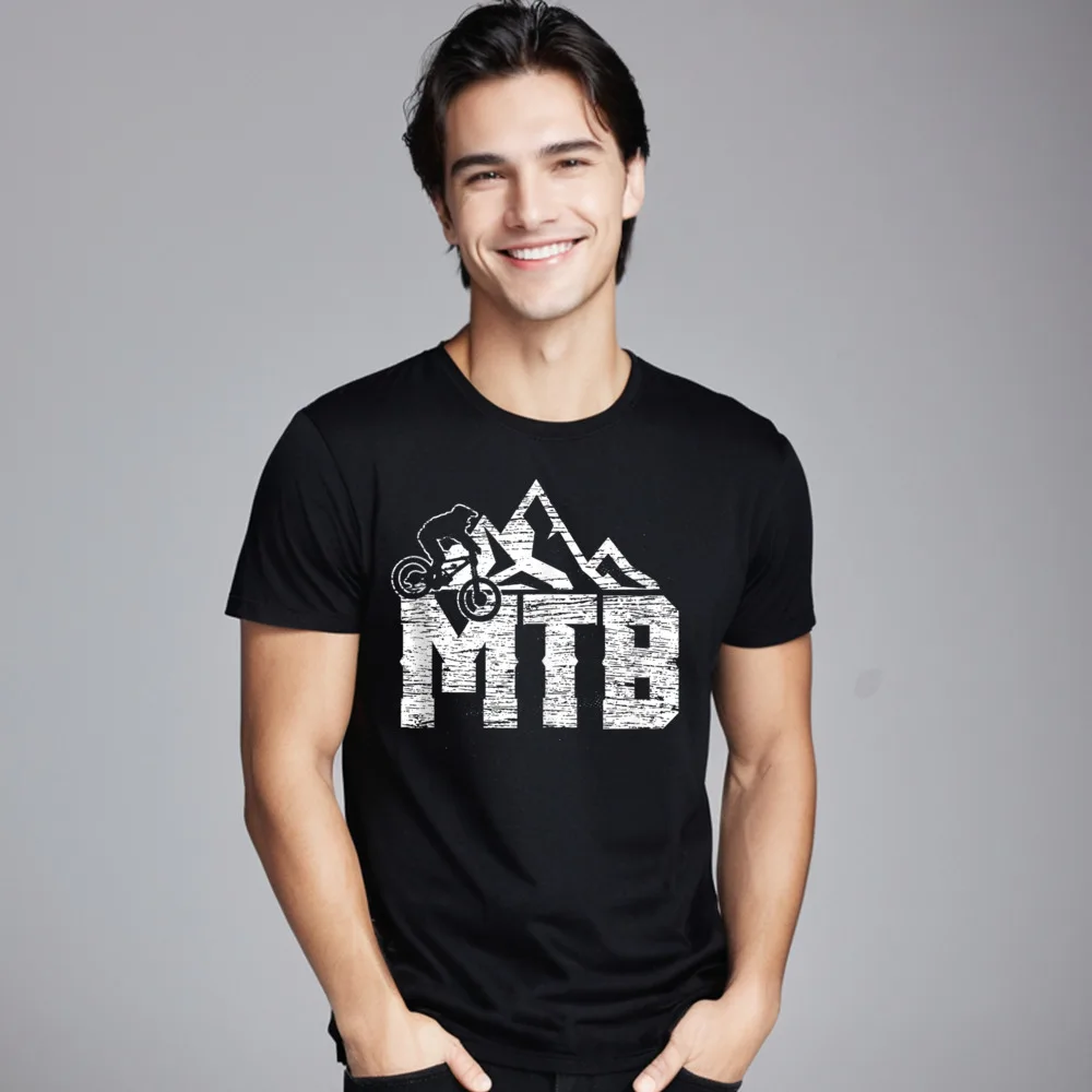 

MTB - Mountain Bike Freeride T-shirts Short Sleeve Cute Mens Summer Tops & Tees Leisure Tops Shirts Round Neck Pure Cotton