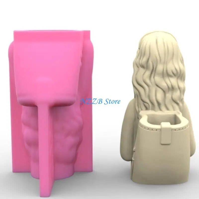 

T21F Держатель для ручек Силиконовая форма Diy Суккуленты Бетонный цветочный горшок Гипсовая цементная форма