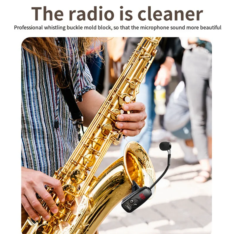 

ABJM-Wireless Saxophone Microphone Transmitter Microphone Transmitter For Saxophone Wireless Microphone Pickup