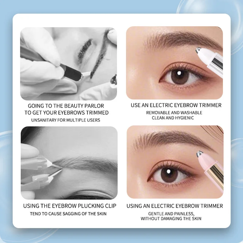 Penna per trimmer sopracciglia elettrica ricaricabile tramite USB per donna, rimozione dei peli del sopracciglio di precisione indolore, strumento di rasoio per rasoio per sopracciglia sicuro