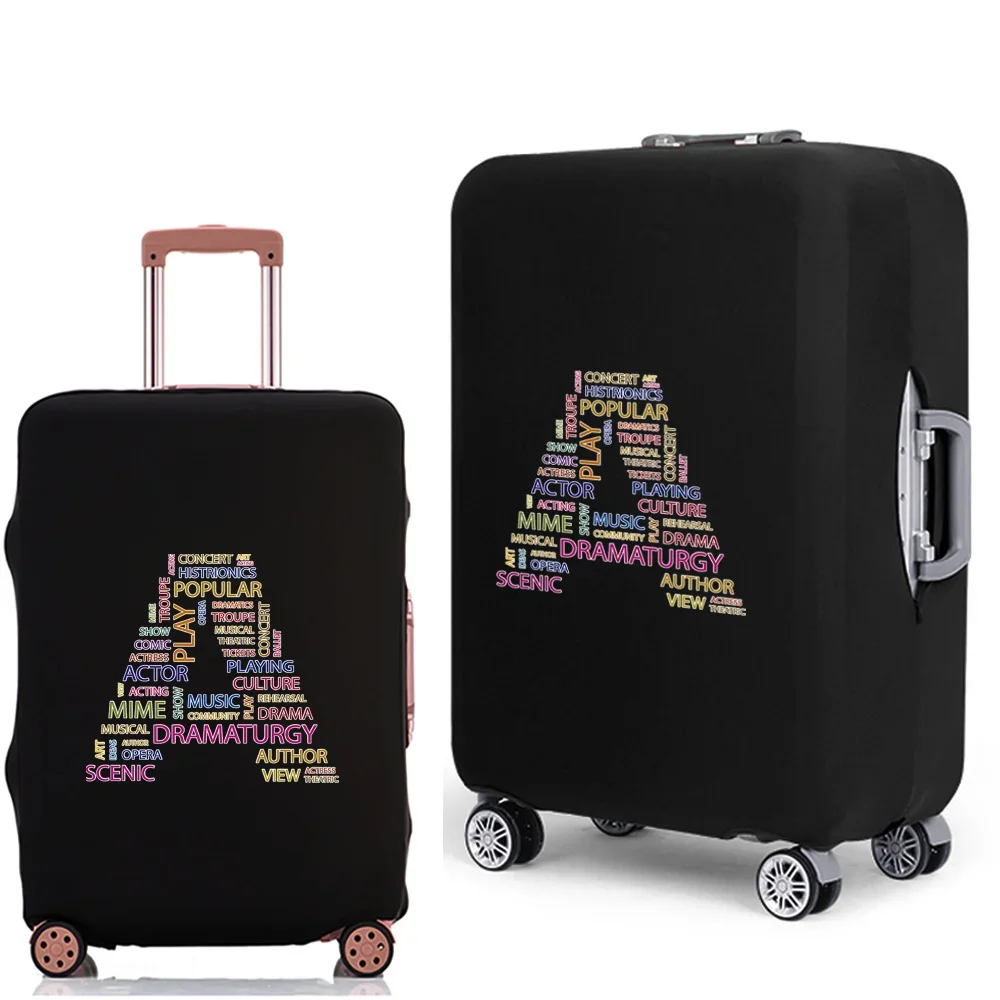 2022 Luggage Case Protective Cover Text 26 Letter Pattern Travel Elastic Duffle Luggage Dust Cover for 18-28 Inch Suitcase