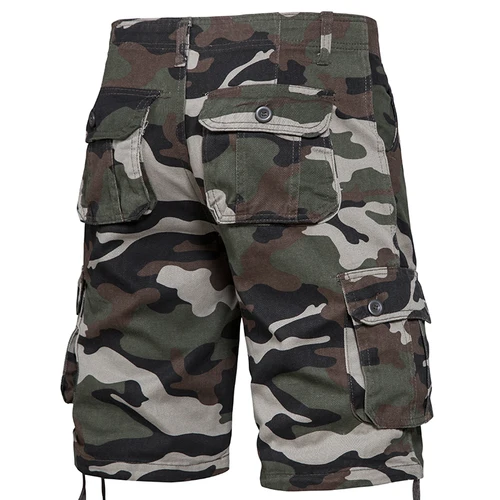 Pantalones cortos de camuflaje para hombre, pantalones cortos informales de verano, pantalones cortos de camuflaje para deportes al aire libre, pantalones cortos transpirables de algodón con bolsillo lateral