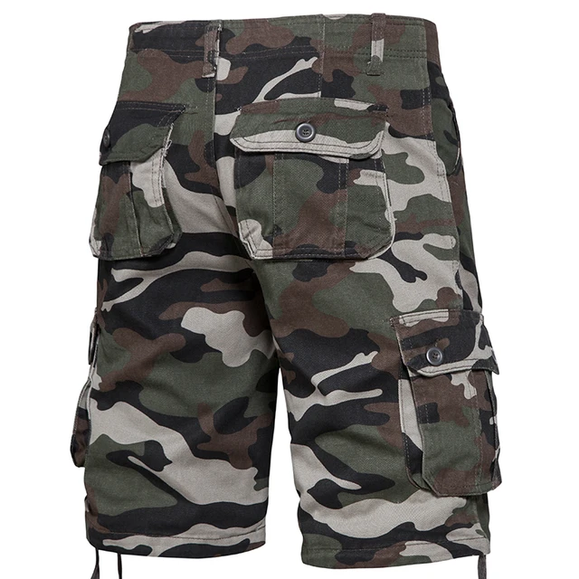 Męskie spodenki Camo Letnie codzienne półspodnie Kamuflaż Outdoor Sports Krótkie spodnie Boczna kieszeń Bawełniane oddychające spodenki