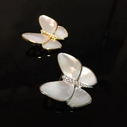 Butterfly Brooch White Natural Seawater Shell Pin For Women Fashion Jewelry For Suit For Craff Free Shipping