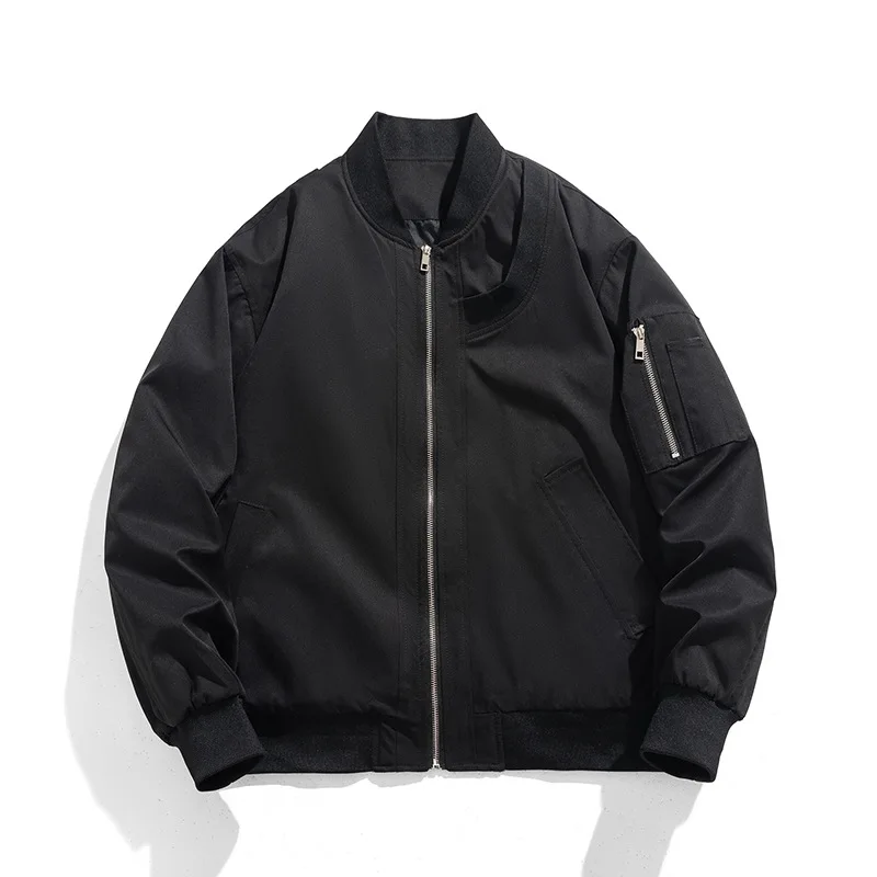 

Pilot Jacket Jacket Men's Autumn New American Retro Baseball Jacket Men's and Women's Solid Color Jacket Top Trend