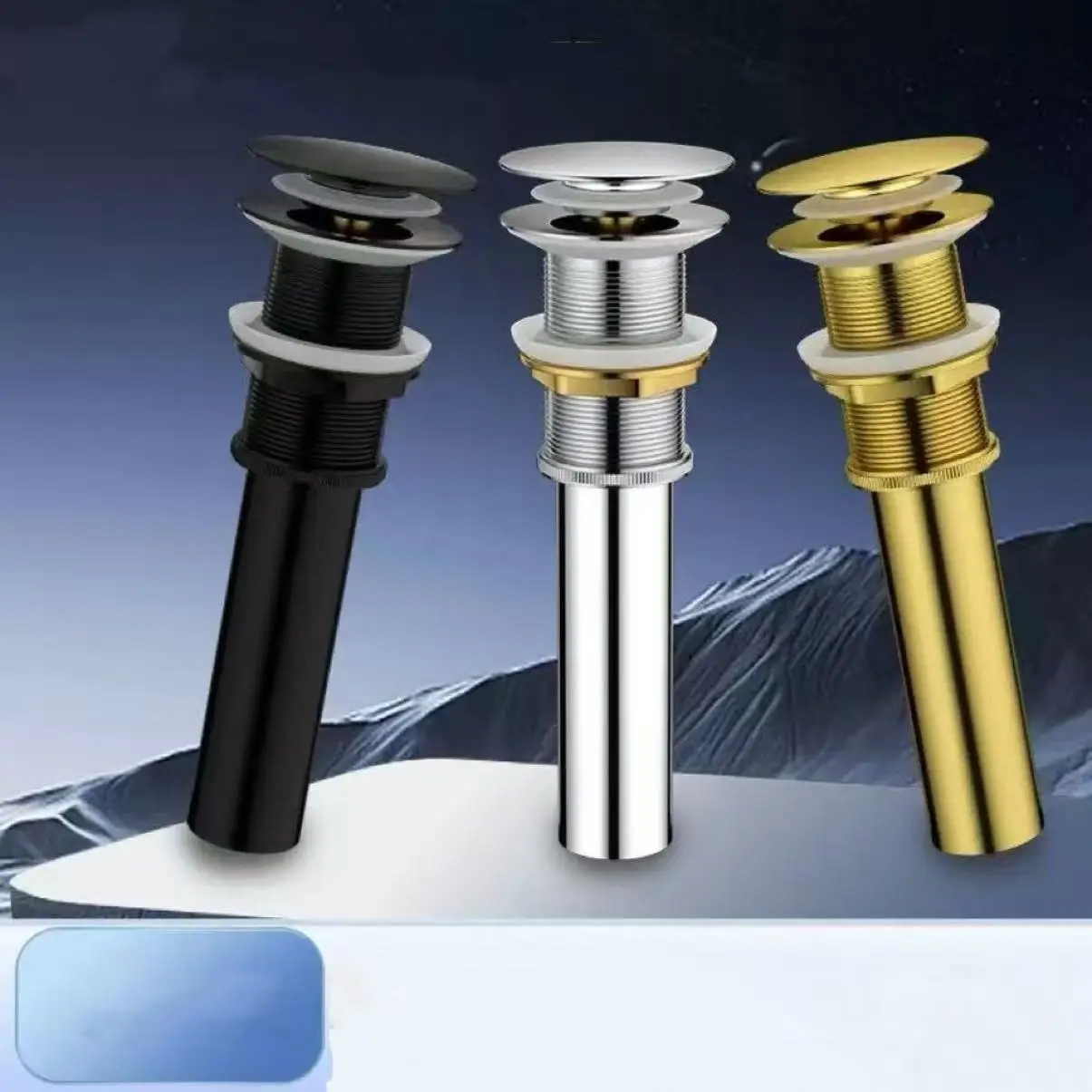 Push-Down Pop-Up Abflussventil für Waschbecken, Siphon-Abflussstopper, Waschbeckenarmatur-Zubehör, Abflussrohr für Waschbecken