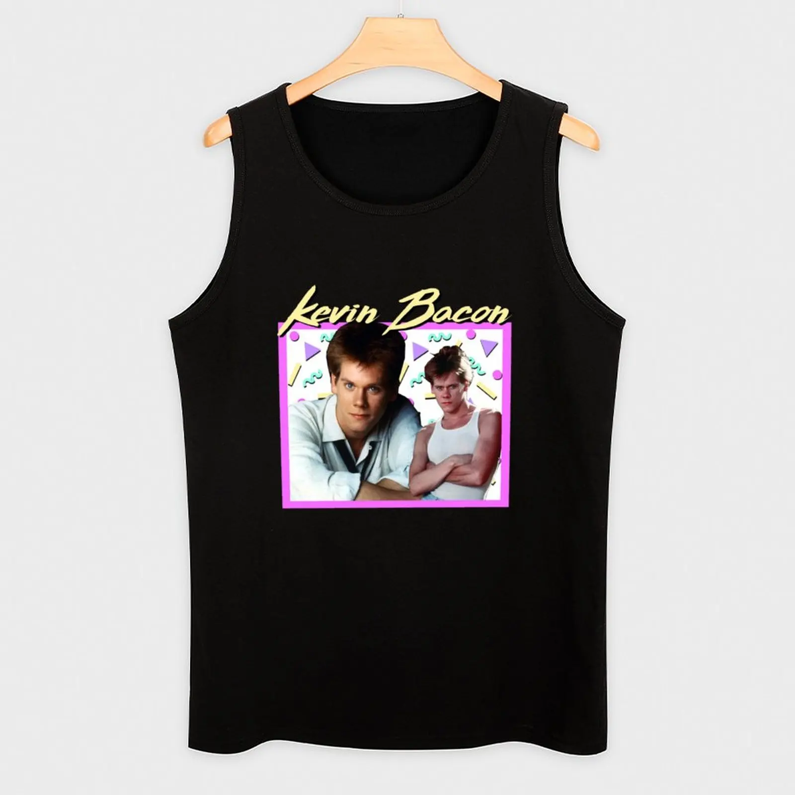 80_s Kevin Bacon Tank Top pakaian kebugaran pria, aksesori gym binaraga untuk pria