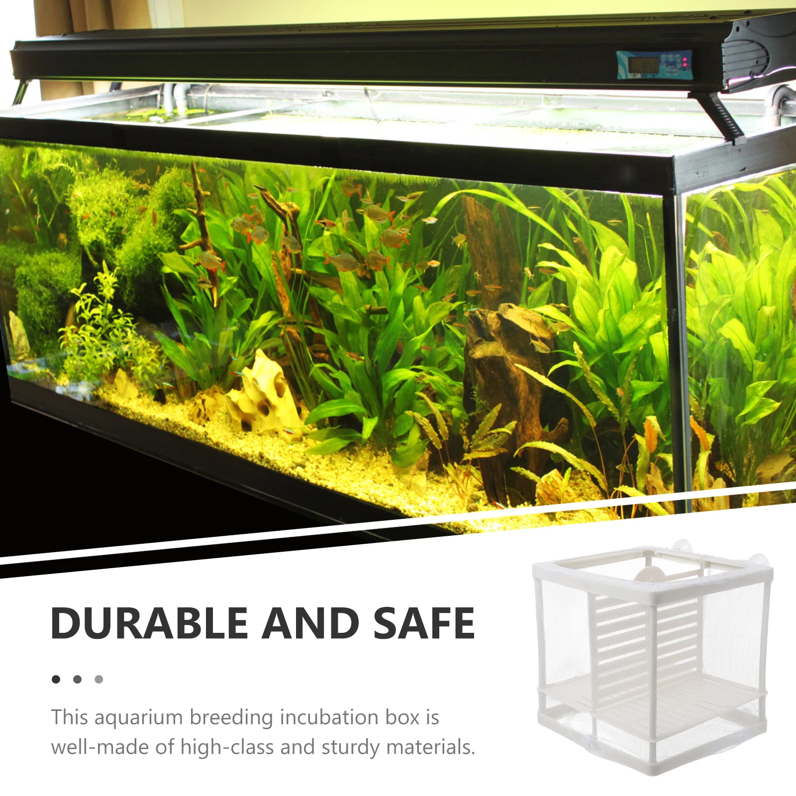 

2Pcs Fish Tank Isolation Net Breeder Box Aquarium Incubator Nursery Separator Case for Small Fish Shrimp Breeding Protection